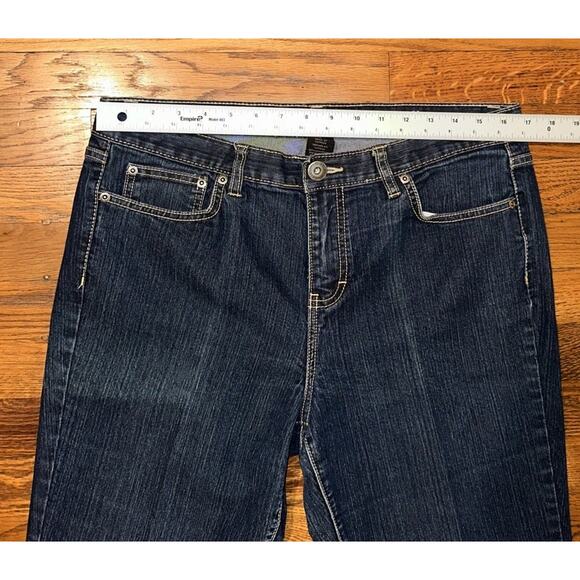 Calvin Klein Flare Leg Blue Jeans Dark Wash Denim Comfort Stretch Size 14/32 - Picture 4 of 11